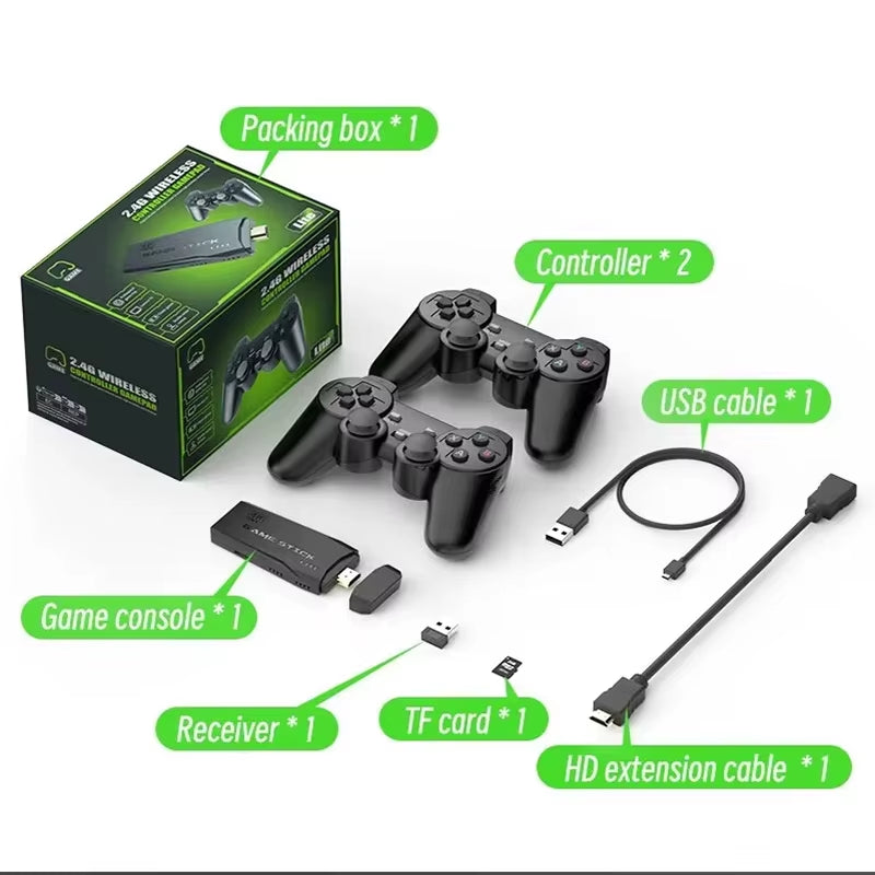 NEW M8 Game Console Built-In 20000+ 64GB Two-Person Wireless Controller 2.4G Stick 4K HD PS1 GBA Video Children'S Christmas Gift