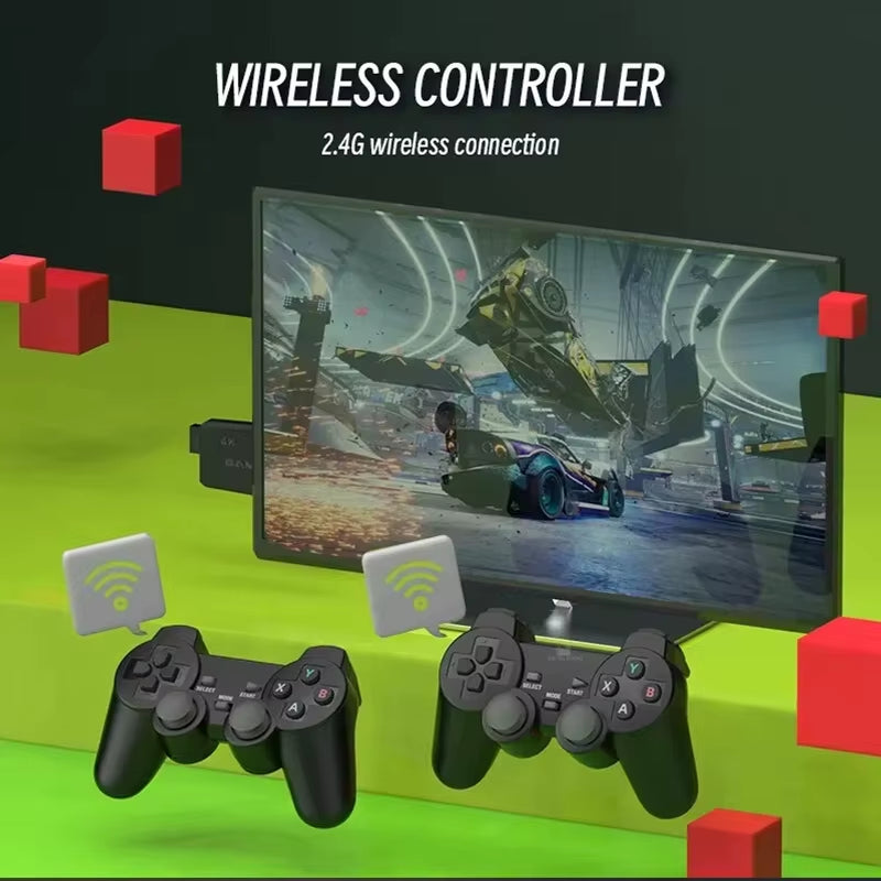 NEW M8 Game Console Built-In 20000+ 64GB Two-Person Wireless Controller 2.4G Stick 4K HD PS1 GBA Video Children'S Christmas Gift