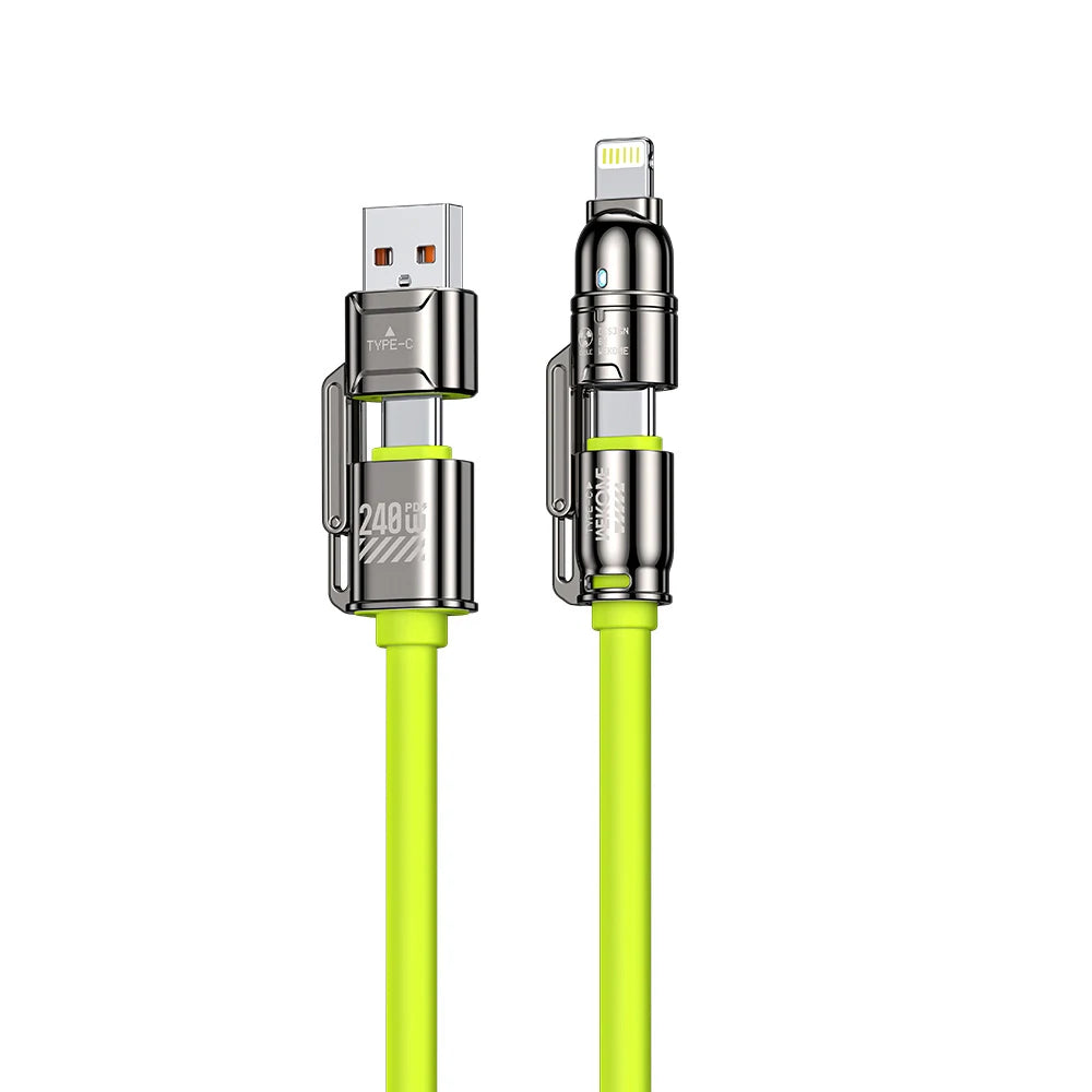 4-In-1 Kirsite Cable 240W Super Fast Charging Multiple Functions for Iphone8-16 Promax Ipad Notebook Tablet Mobile Phone Samsung