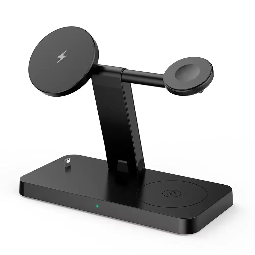 4 in 1 Magnetic Wireless Charger Stand Pad for Iphone 15 14 13 12 Pro Max Apple Watch 8-6 Airpods Foldable Fast Charging Station