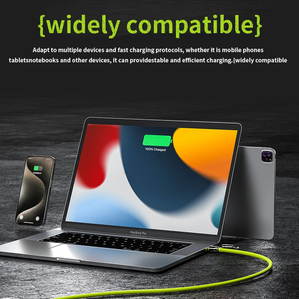 4-In-1 Kirsite Cable 240W Super Fast Charging Multiple Functions for Iphone8-16 Promax Ipad Notebook Tablet Mobile Phone Samsung