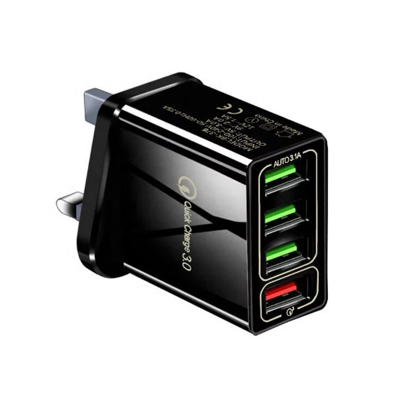 FAST 4 USB Port Qualcomm 3.0 Quick Charge Usb Wall Charger UK SELLER