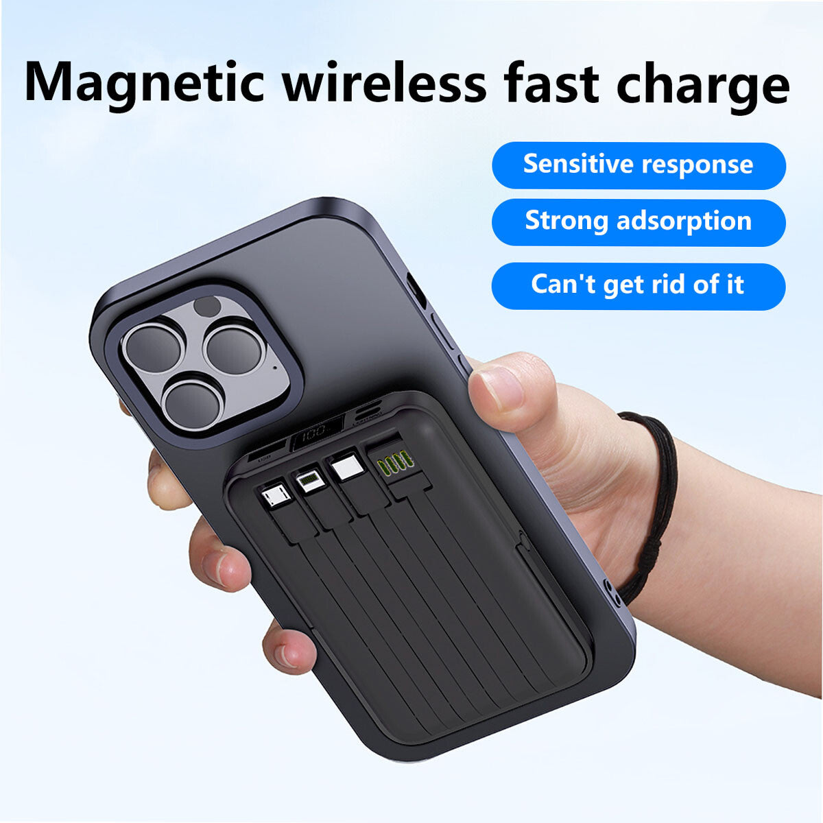 9000000Mah Power Bank Magsafe Magnetic USB Fast Charger Battery Pack for Phone