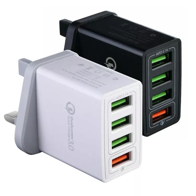 FAST 4 USB Port Qualcomm 3.0 Quick Charge Usb Wall Charger UK SELLER