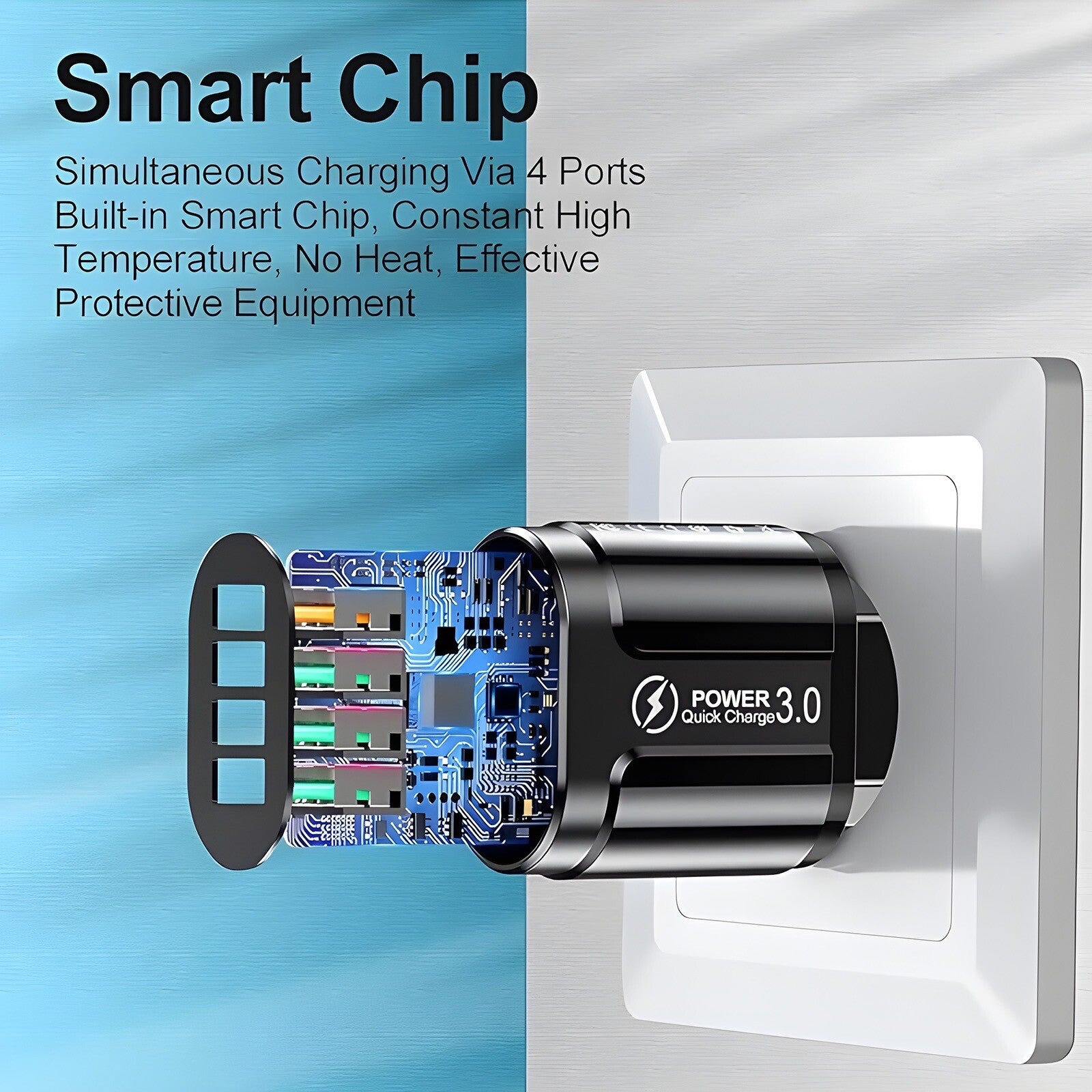FAST 4 USB Port Qualcomm 3.0 Quick Charge Usb Wall Charger UK SELLER
