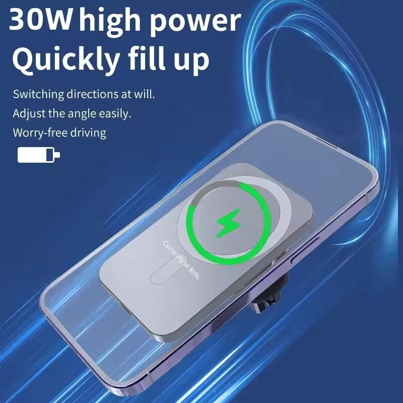 Wireless Car Charger Magnetic Phone Mount Holder Fast Car Charger Vent