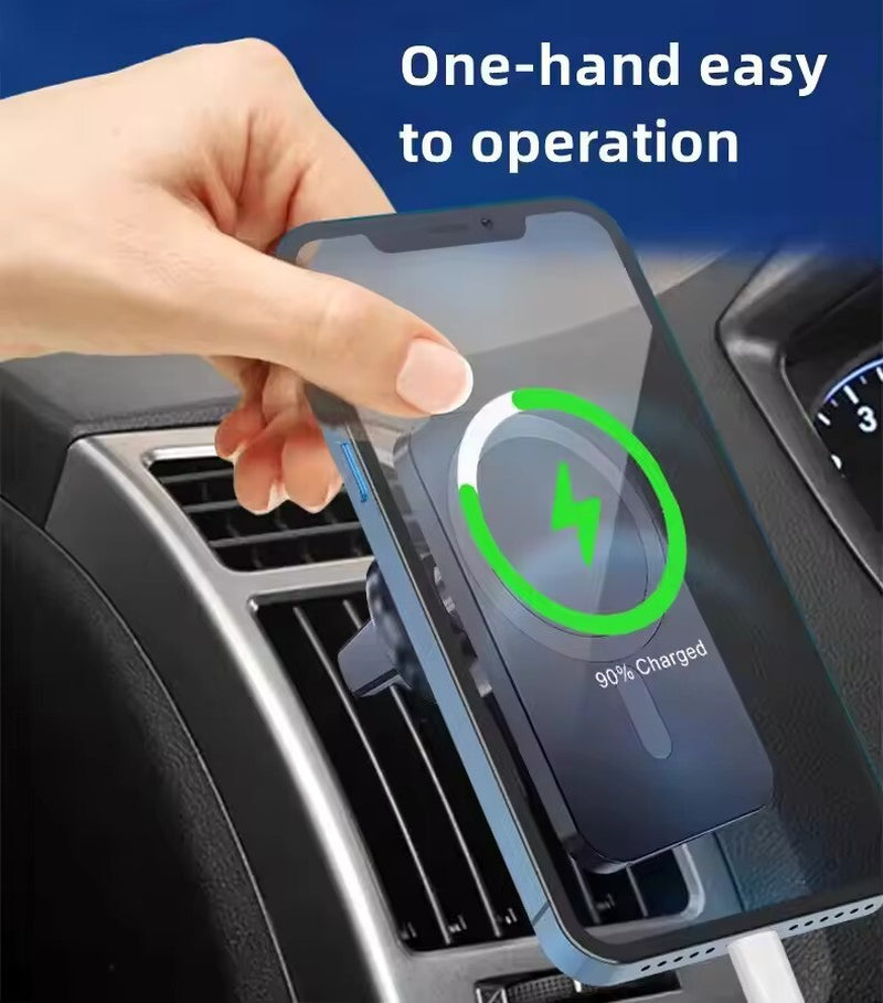 Wireless Car Charger Magnetic Phone Mount Holder Fast Car Charger Vent