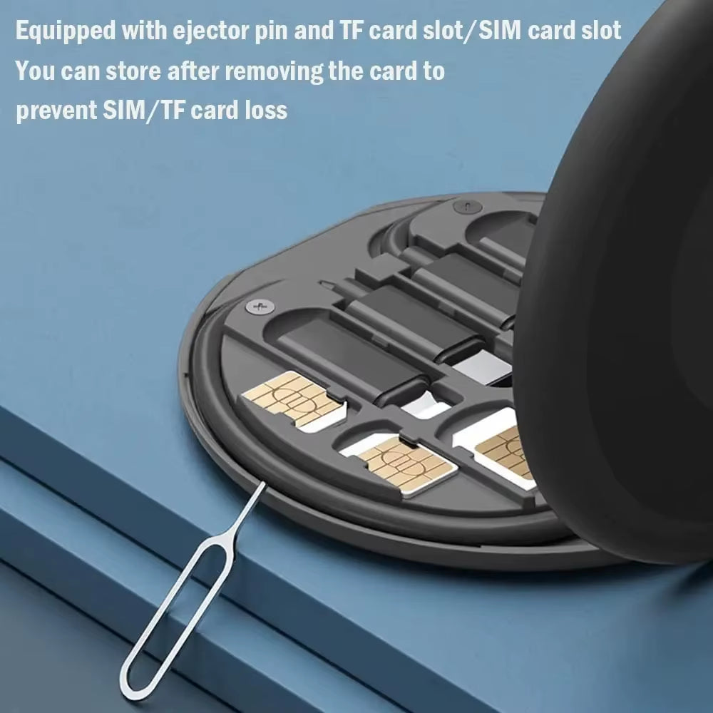 PD 60W Multifunctional USB Type C Data Cable Set Fast Charging for Iphone Xiaomi Charger Storage Box Adapter Card Pin Travel Box