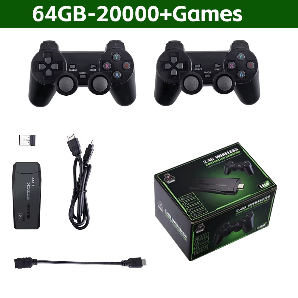 NEW M8 Game Console Built-In 20000+ 64GB Two-Person Wireless Controller 2.4G Stick 4K HD PS1 GBA Video Children'S Christmas Gift