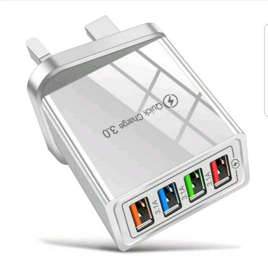 FAST 4 USB Port Qualcomm 3.0 Quick Charge Usb Wall Charger UK SELLER