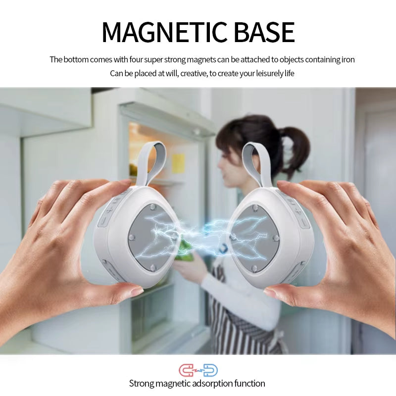 Bathroom Magnetic Speaker IPX6 Waterproof Wireless Speaker Portable Mini Size Bluetooth Speakers Sound Box Free Shipment