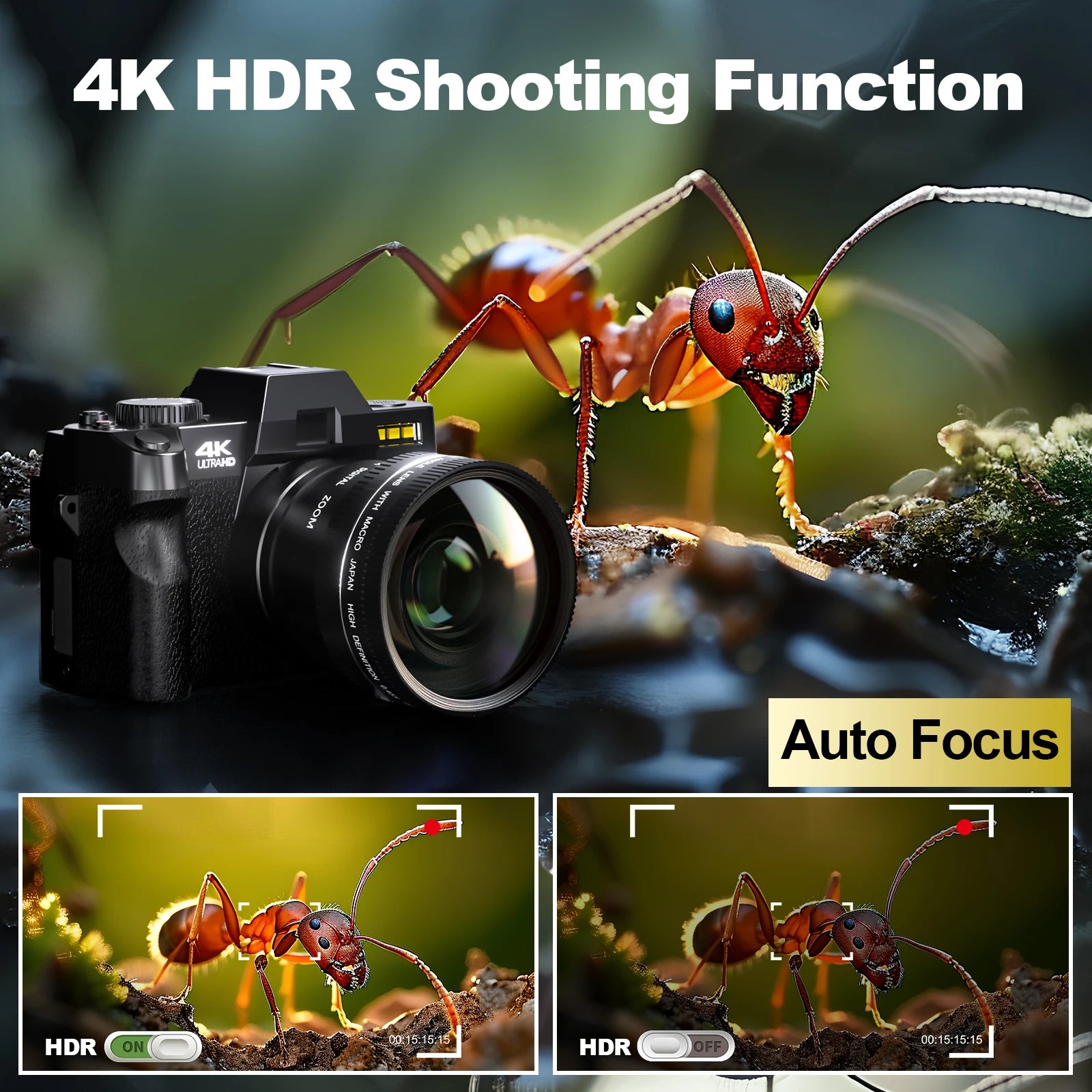 Compact Digital Photography Camera 4K WIFI Webcam Vintage Vlog Video Recorder Youtube 48MP Camcorder 16X Digital Zoom Camera