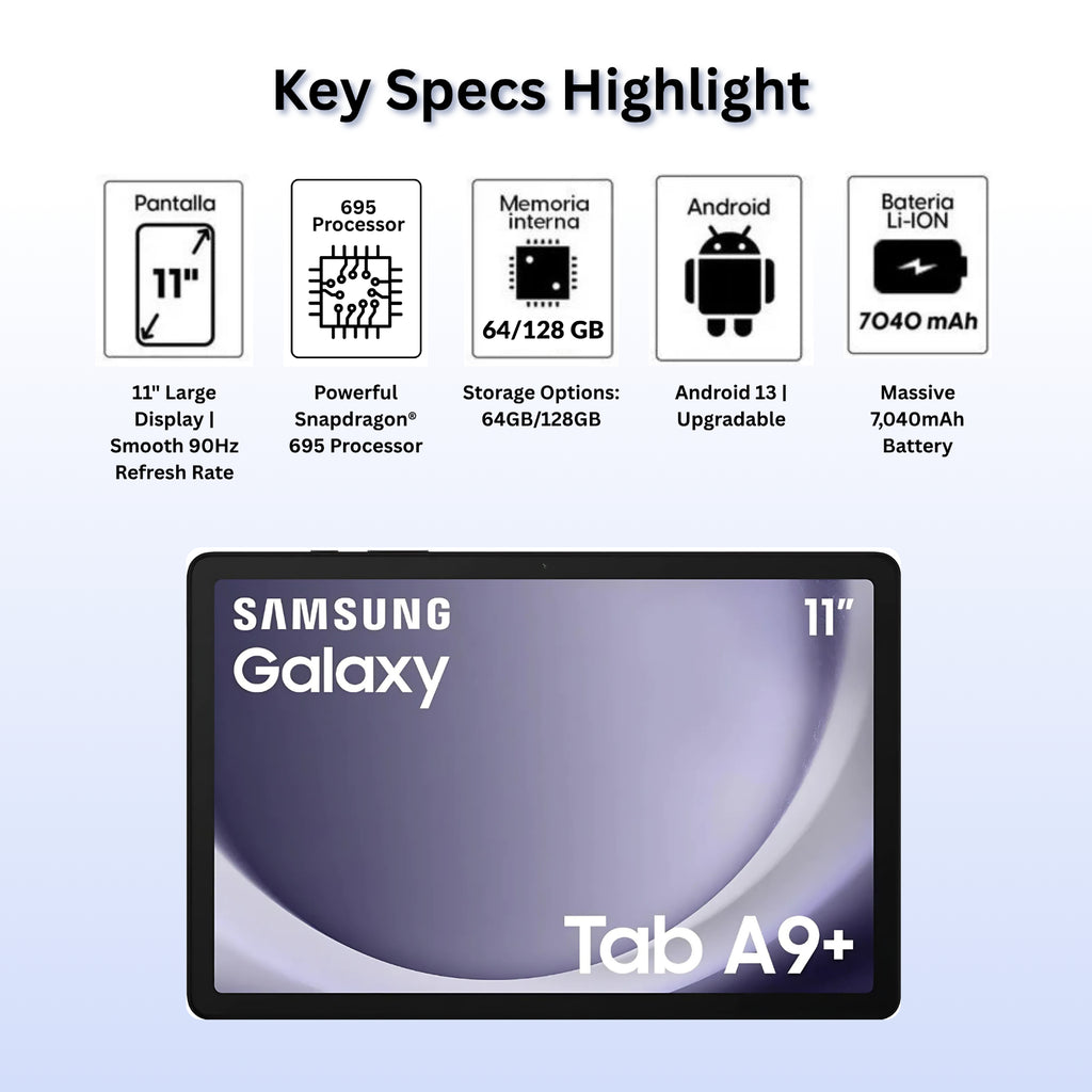 New Samsung Galaxy Tab A9+ plus 11"Inch Wifi-64Gb-128G