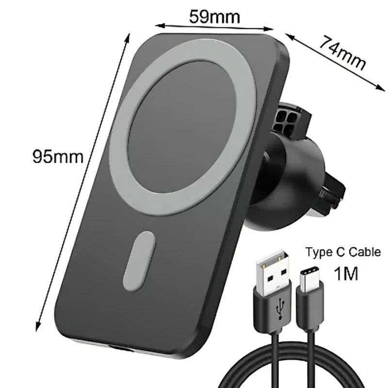 Wireless Car Charger Magnetic Phone Mount Holder Fast Car Charger Vent