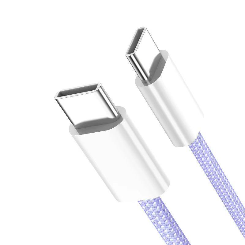 PD 60W Type C to Type C Color Cable for Iphone 15 15Pro Fast Charging for Xiaomi Samsung Huawei Type C Weaving Cable 1M 2M 3M