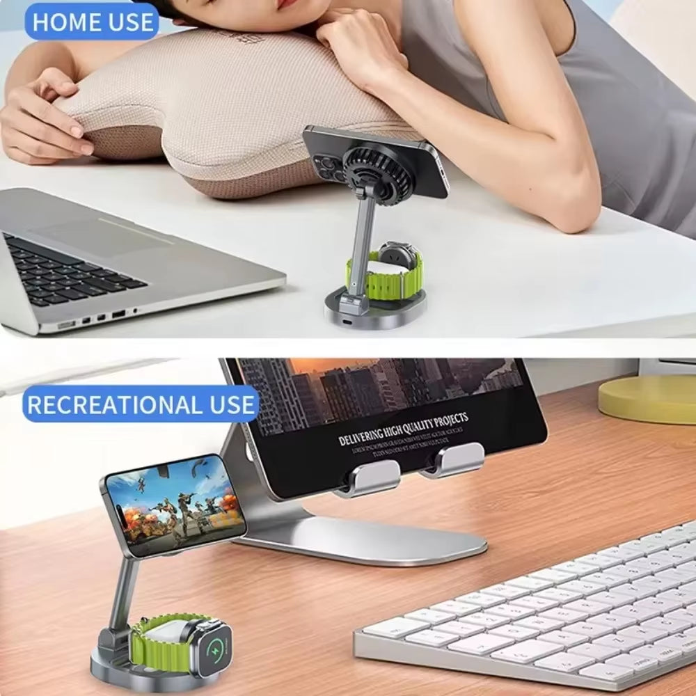 Qi2 Ice Cooling 3 in 1 Magnetic Wireless Charger for Magsafe Iphone 16 15 14 13 12 Apple Watch 9 8 7 Airpods Pro2 Fast Charging