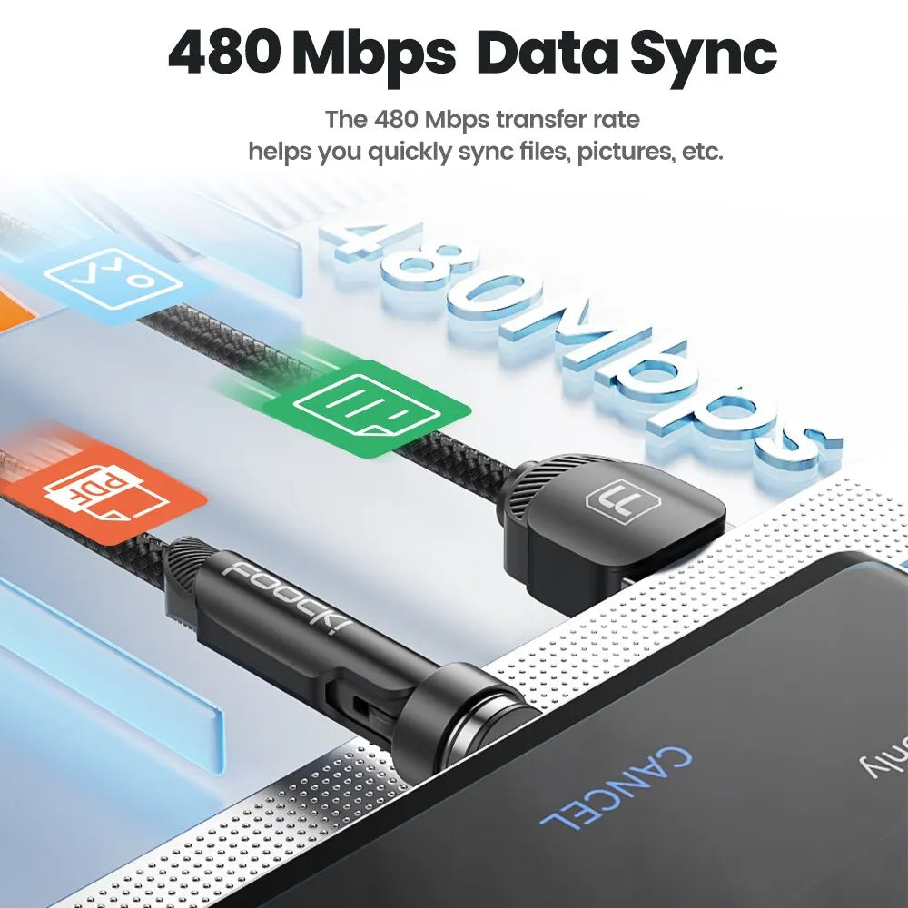 540 Rotate Magnetic USB Type C Cable for Iphone 12 X Xiaomi Fast Charger Micro USB Type-C Magnet Charging Cable Data Wire