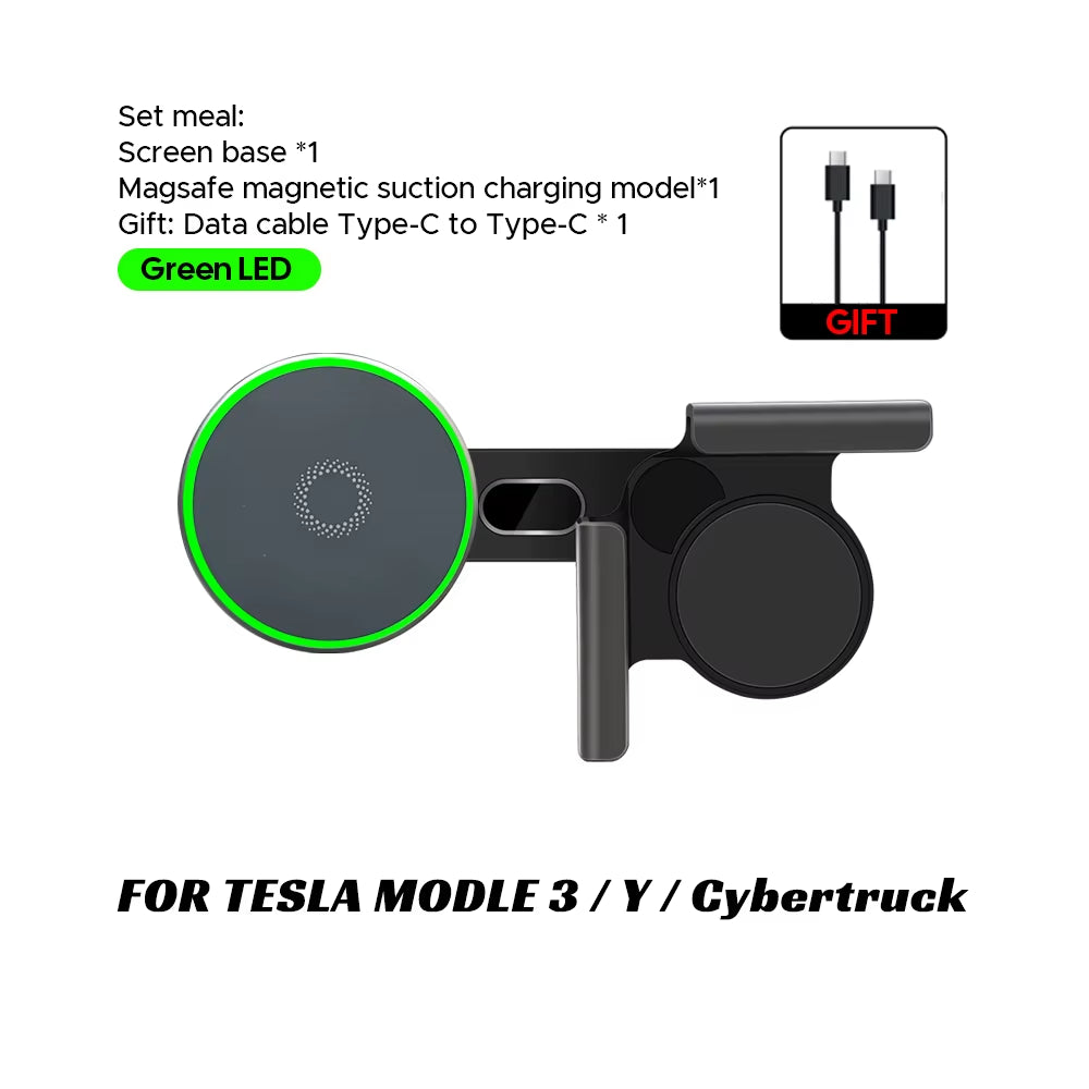 For Tesla New Model 3 Y HIGHLAND LAUNCH JUNIPER 2025 Car Phone Mount Holder 15W Magnetic Magsafe Wireless Charger Accessories