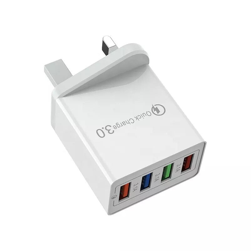 FAST 4 USB Port Qualcomm 3.0 Quick Charge Usb Wall Charger UK SELLER