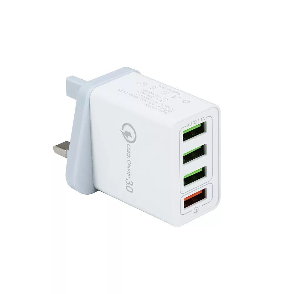 FAST 4 USB Port Qualcomm 3.0 Quick Charge Usb Wall Charger UK SELLER